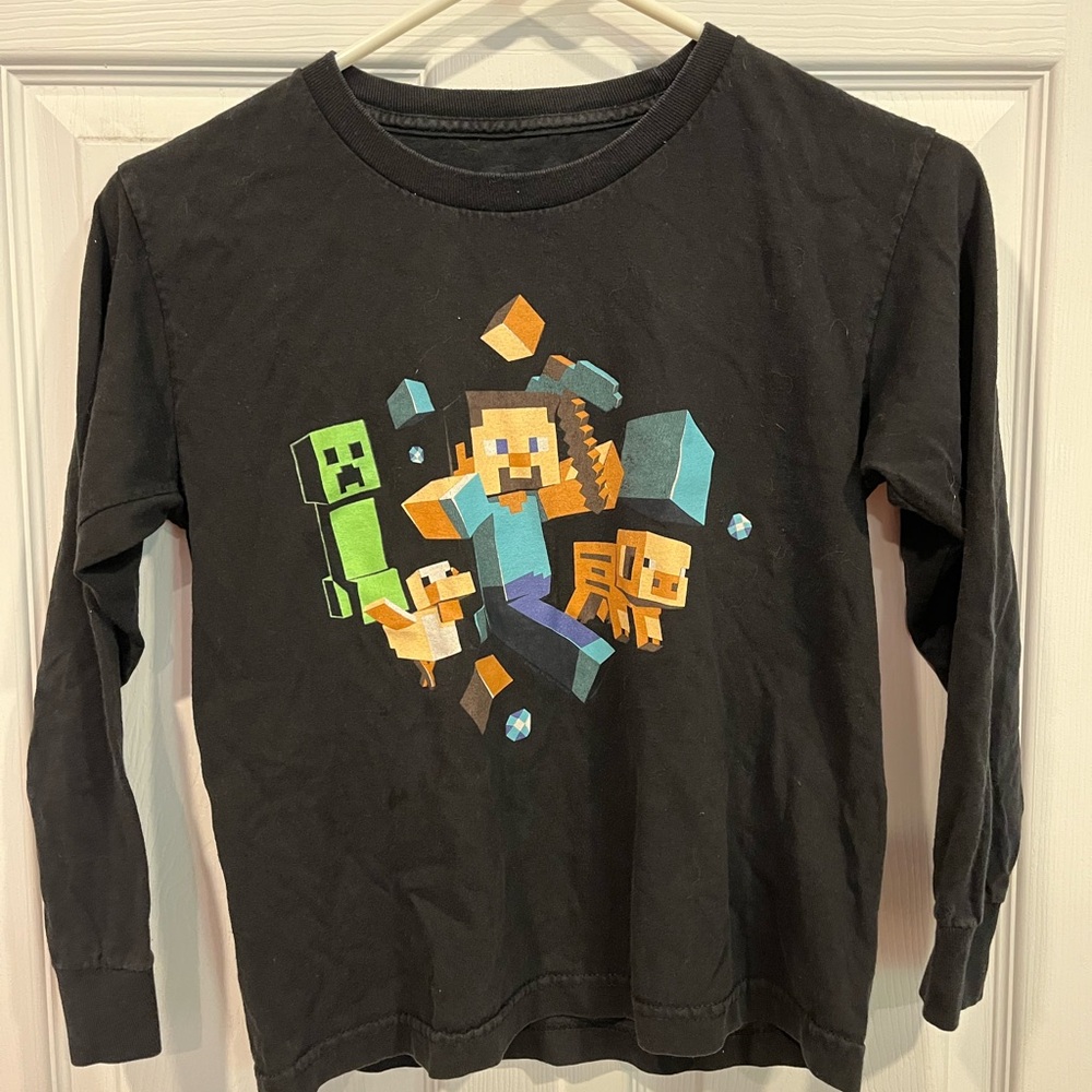 Black Long Sleeve Minecraft Shirt